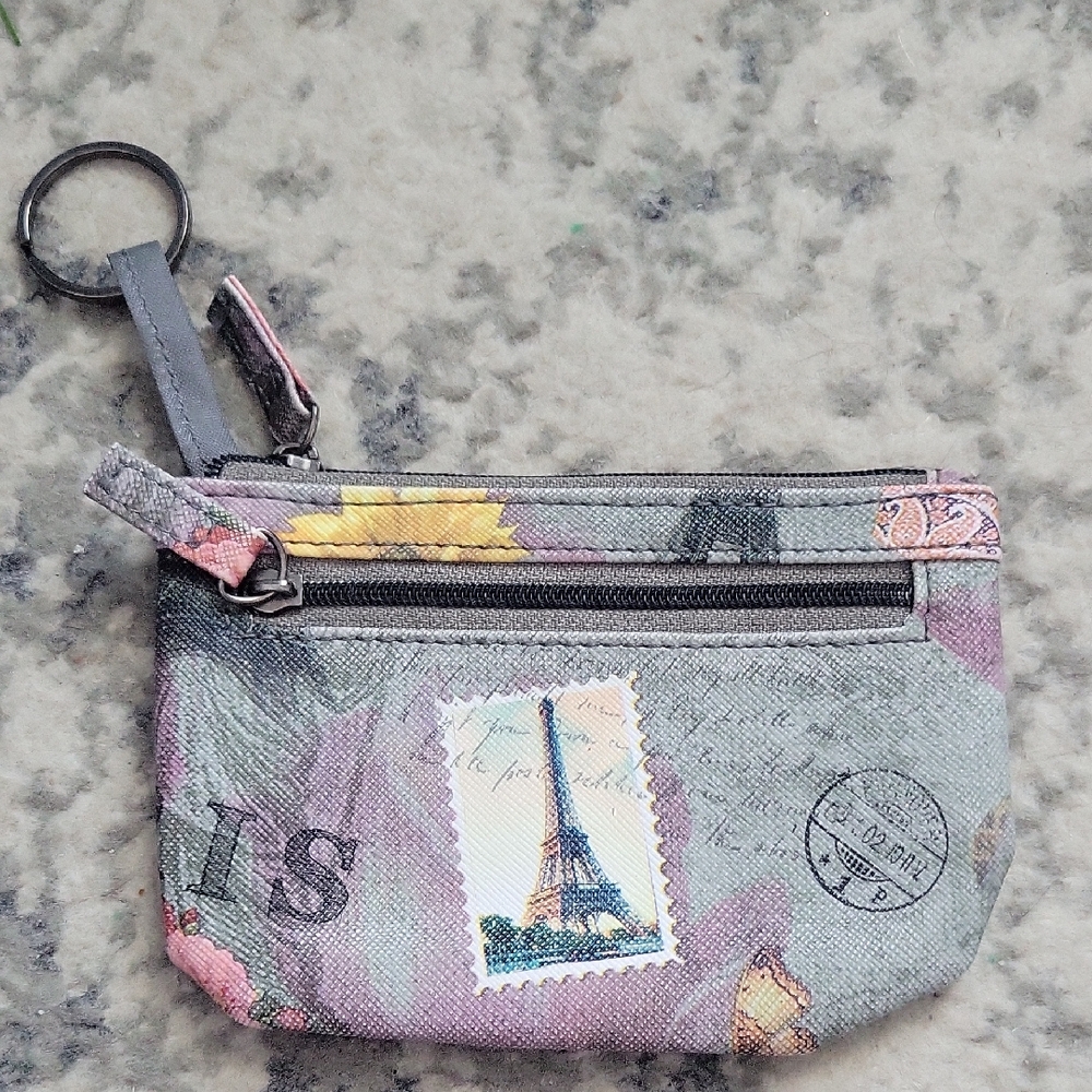 Paris-Themed Coin Purse with Eiffel Tower Design